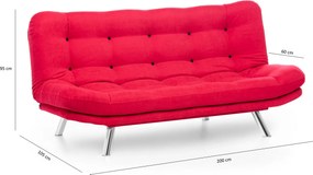 3-Seat Sofa-Bed Misa Sofabed - Red Red