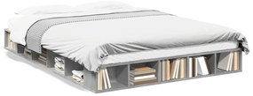 vidaXL Πλαίσιο Κρεβατιού Γκρι Σκυροδέματος 160x200 εκ. Επεξεργ. Ξύλο