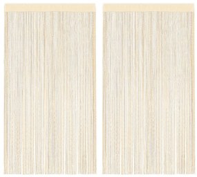 vidaXL Κουρτίνες με Κρόσσια 2 τεμ. Κρεμ 100 x 250 εκ.