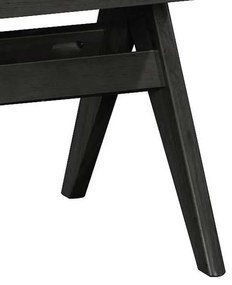 Καρέκλα Winslow pakoworld ξύλο rubberwood μαύρο-pvc rattan φυσικό-ύφασμα γκρι