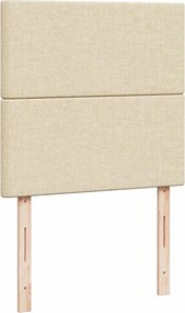 vidaXL Κρεβάτι Boxspring με Στρώμα Κρεμ 90x190 εκ.Υφασμάτινο