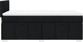 vidaXL Κρεβάτι Boxspring με Στρώμα Μαύρο 100 x 200 εκ. Υφασμάτινο