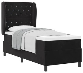 vidaXL Κρεβάτι με ελατήρια με στρώμα Μαύρο 80 x 200 cm Βελούδο