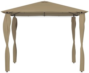 vidaXL Κιόσκι με Καλύμματα Στύλων Taupe 3 x 3 x 2,6 μ. 160 γρ./μ²