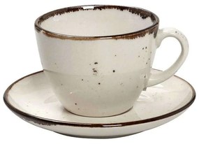 Φλυτζάνι Πορσελάνινο με Πιατάκι Terra Jumbo TLK110K6 350ml Cream Espiel Porcelain