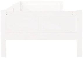 Καναπές Κρεβάτι Λευκός 90 x 190 εκ. από Μασίφ Ξύλο Πεύκου - Λευκό