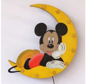 Mickey Mouse Χειροποίητο Παιδικό φωτιστικό τοίχου ξύλινο 46x45cm FTX-314 Mood4Wood FTX-314 Πολύχρωμο