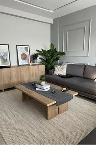 Stewehome χαλί σαλονιού μοντέρνου στιλ από πλεκτή ψάθα 160x450x6 cm