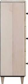 vidaXL Highboard Λευκό 40 x 33 x 110 εκ Μασίφ ξύλο μάνγκο