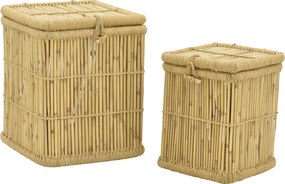 Καλάθι απλύτων Dremia Inart σετ 2 τεμαχίων φυσικό μπαμπού
