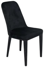 CASTER Καρέκλα Τραπεζαρίας Κουζίνας, Μέταλλο Βαφή Μαύρο Ύφασμα Velure Μαύρο -  45x60x89cm
