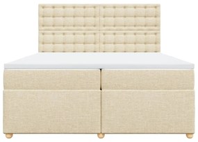 ΚΡΕΒΑΤΙ BOXSPRING ΜΕ ΣΤΡΩΜΑ ΚΡΕΜ 200X200 ΕΚ. ΥΦΑΣΜΑΤΙΝΟ 3291406