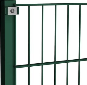 vidaXL Πάνελ Περίφραξης με Στύλους Σιδερένιο Πράσινο 176,5 x 160 εκ.