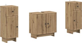 vidaXL Σετ ντουλαπιών μπάνιου 3 τεμαχίων EDE Artisan Δρυς