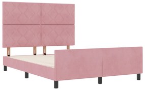 vidaXL Κρεβάτι  Ροζ 160x200 εκ. Βελούδο