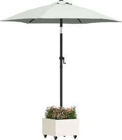 vidaXL Βάση ομπρέλας Λευκό 45 x 45 x 45 cm Ατσάλι