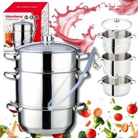 Αποχυμωτής Klausberg KB 9032, 28 εκ., 8 λίτρα, 4 μέρη, επαγωγή, ανοξείδωτο