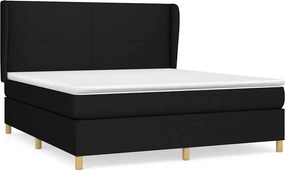 vidaXL Κρεβάτι Boxspring με Στρώμα Μαύρο 160x200 εκ. Υφασμάτινο