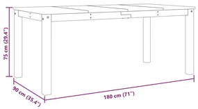 ΤΡΑΠΕΖΑΡΙΑ PANAMA 180 X 90 X 75 ΕΚ. ΑΠΟ ΜΑΣΙΦ ΞΥΛΟ ΠΕΥΚΟΥ 4005708