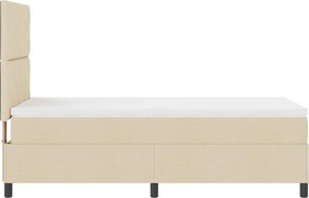 vidaXL Κρεβάτι με ελατήρια με κεφαλάρι Κρεμ 100 x 200 cm ύφασμα