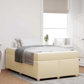 vidaXL Σκελετός Κρεβατιού με στρώμα Κρεμ 120 x 190 cm ύφασμα