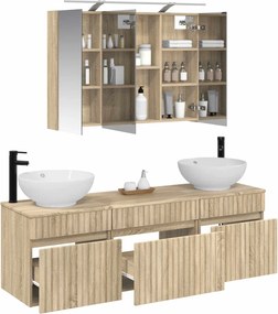 vidaXL Σετ Ντουλαπιών Μπάνιου 4 pcs Sonoma Δρυς Επεξεργασμένο Ξύλο