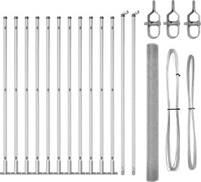 vidaXL Στύλος Περιφράξεων Ασημί 25 x 1,4 μ. (12 x 12 χλστ. δίχτυ)