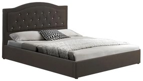 Double bed with storage space Majore anthracite fabric 160x200cm 170x218x112 εκ.