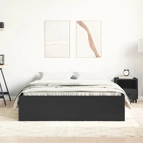 vidaXL Πλαίσιο Κρεβατιού Μαύρο 135x190 εκ. Double