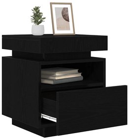 vidaXL Κομοδίνο Μαύρη δρυς 40 x 39 x 48.5 εκ. Επεξεργασμένο ξύλο