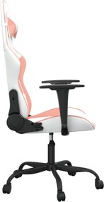 vidaXL Καρέκλα Gaming Λευκό και Ροζ από Συνθετικό Δέρμα