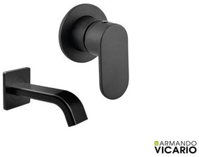 Armando Vicario SLIM Black Matt Στόμιο 14,2cm Φ31mm +Μίκτης εντοιχισμού 1 εξόδου 500050-400