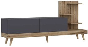 Έπιπλο Τηλεόρασης Dizayn 382NRC1113 180x37x82cm Anthracite-Walnut