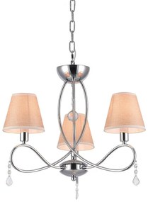 Φωτιστικό Οροφής 77-3664 E002-3 Laki Chrome &amp; White Shade Homelighting Metal, Fabric