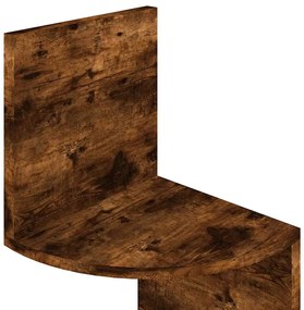 vidaXL Γωνιακή Ραφιέρα Τοίχου Καπνιστή Δρύς 19x19x123εκ από Επεξ. Ξύλο