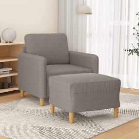 Πολυθρόνα Taupe 60 εκ. από Υφασμάτινη με Υποπόδιο