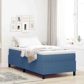 vidaXL Κρεβάτι πλατφόρμα Μπλε 100 x 200 cm Υφασμάτινο Κορντουρά