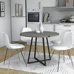 ΤΡΑΠΕΖΙ RUBES MEGAPAP ΧΡΩΜΑ ΓΚΡΙ ΣΚΥΡΟΔΕΜΑΤΟΣ 100X100X78ΕΚ.