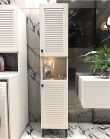 Stewehome Ντουλάπι Μπάνιου Στήλη Ξύλο λευκό MDF με Ράφια 172x33x30 cm