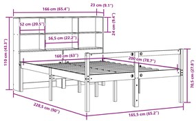 ΚΡΕΒΑΤΙ ΒΙΒΛΙΟΘΗΚΗ ΧΩΡΙΣ ΣΤΡΩΜΑ 160X200 ΕΚ ΜΑΣΙΦ ΞΥΛΟ ΠΕΥΚΟΥ 3322021