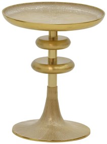 Βοηθητικό τραπέζι Trego I Inart χρυσό-λευκό μέταλλο Φ33x42εκ
