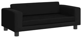 vidaXL Καναπές Παιδικός με Υποπόδιο Μαύρος 100x50x30 εκ. Βελούδινος
