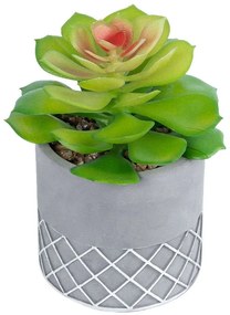 Τεχνητό Φυτό Σε Κασπώ Sedeveria 21095 Φ11x17cm Green-Grey GloboStar Cement,Polyethylene