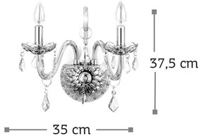 InLight Επιτοίχιο φωτιστικό από μελί γυαλί και κρύσταλλα (43391-2-AMBER)