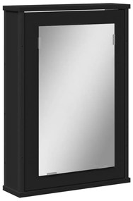 vidaXL Καθρέφτης Μπάνιου με Ντουλάπι Μαύρος 42x12x60 εκ. Επεξ. Ξύλο