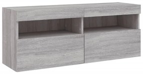 vidaXL Έπιπλο Τοίχου Τηλεόρασης με LED Γκρι Sonoma 100x30x40 εκ.