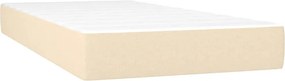 vidaXL Κρεβάτι Boxspring με Στρώμα Κρεμ 120x190 εκ. Υφασμάτινο