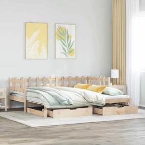 vidaXL Καναπές Κρεβάτι Συρόμενος Χωρίς Στρώμα 90x190 εκ. &amp; Συρτάρια