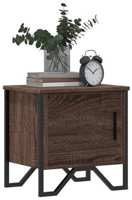 vidaXL Κομοδίνα 2 τεμ. Καφέ Δρυς 40x30x40 εκ. από Επεξεργ. Ξύλο