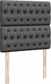 vidaXL Κρεβάτι Boxspring με Στρώμα Σκούρο Γκρι 90x190 εκ. Υφασμάτινο